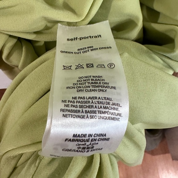 Self-Portrait Green Cutout Midi Dress in Size US 2 - Picture 11 of 13